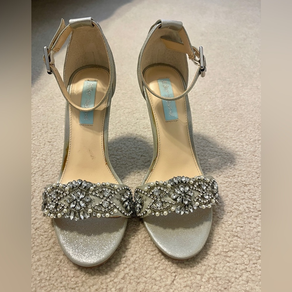 Blue by Betsey Johnson Silver Embellished Heels